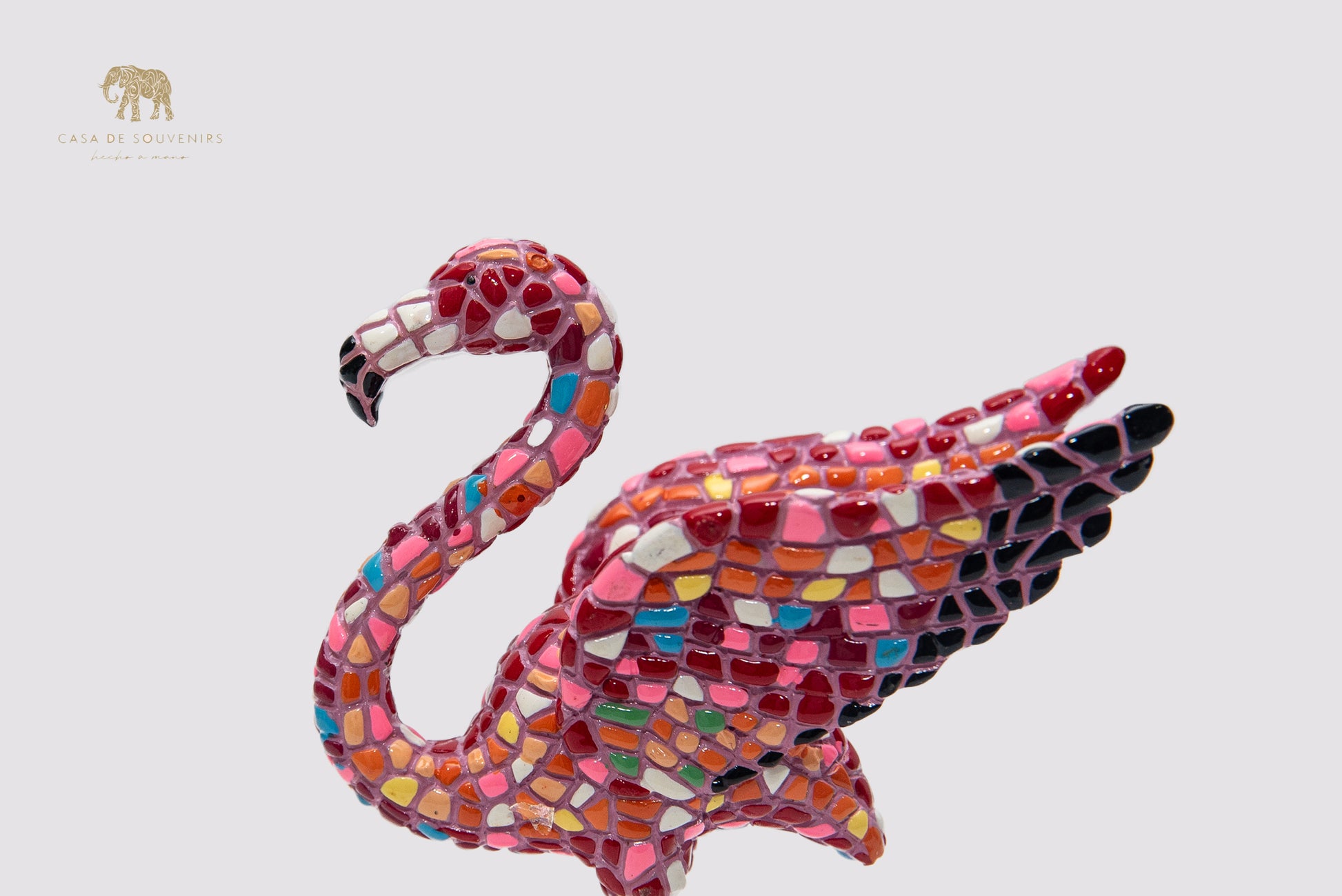 Mix Colors Pink Flamenco statue made with marble dust and with enamel. It's the best collection in Spain.