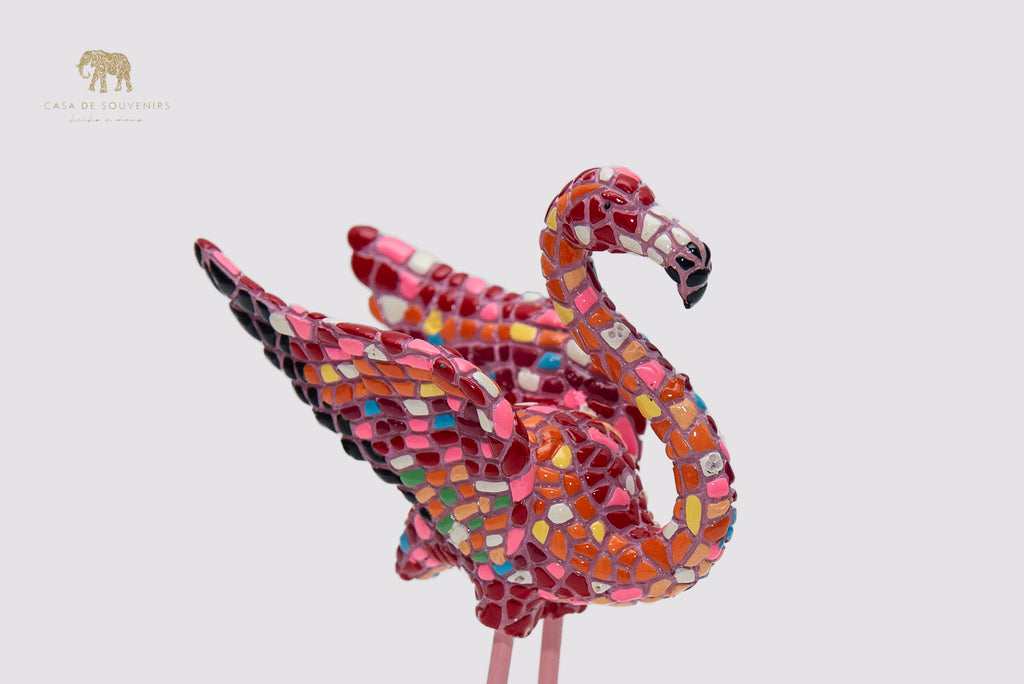 Mix Colors Pink Flamenco statue made with marble dust and with enamel. It's the best collection in Spain.