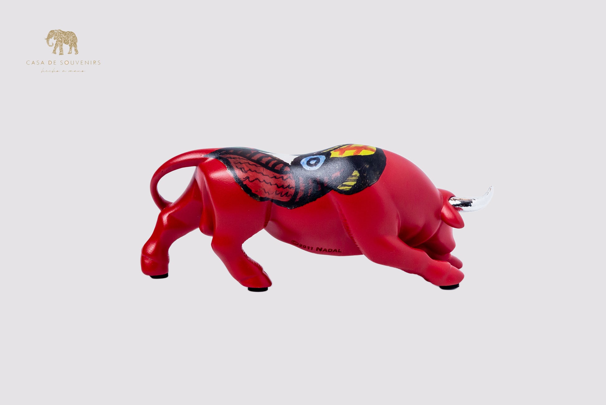 Red Handmade And Hand Painted Bull With Picasso Design One Of The Best Products In Spain 14,5 * 7 cm