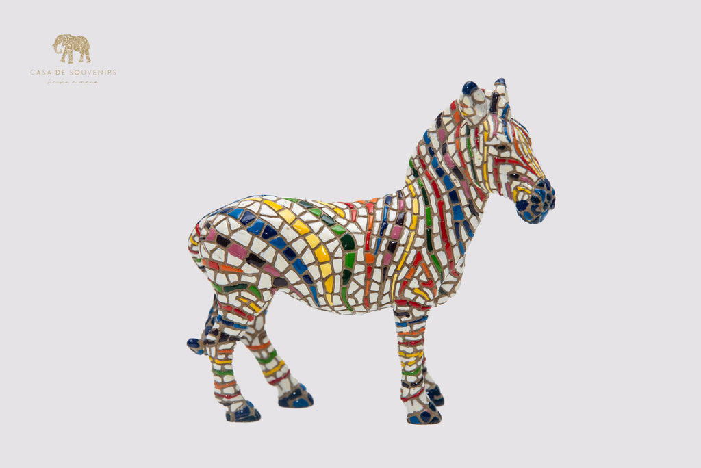 Mix Colored Zebra statue made with marble dust and with enamel. It's the best collection in Spain.