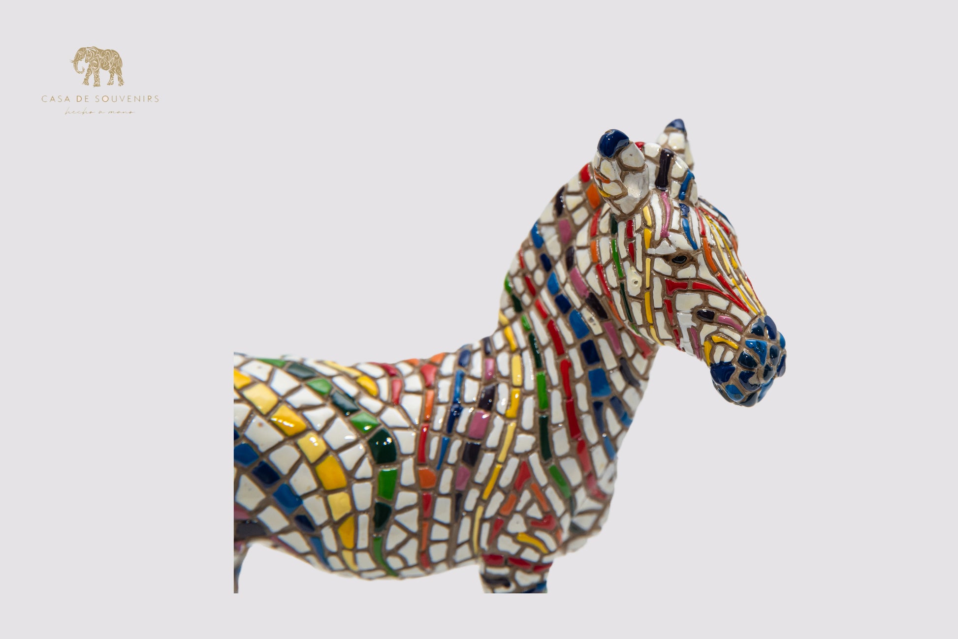 Mix Colored Zebra statue made with marble dust and with enamel. It's the best collection in Spain.