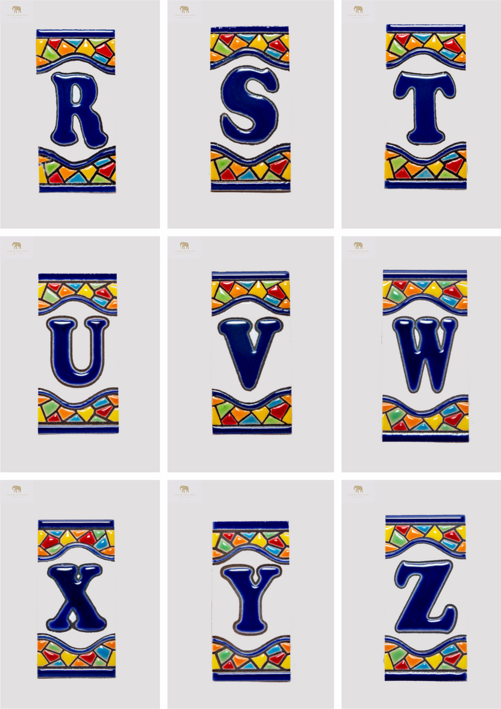 Ceramic letter, handmade and painted in Spain