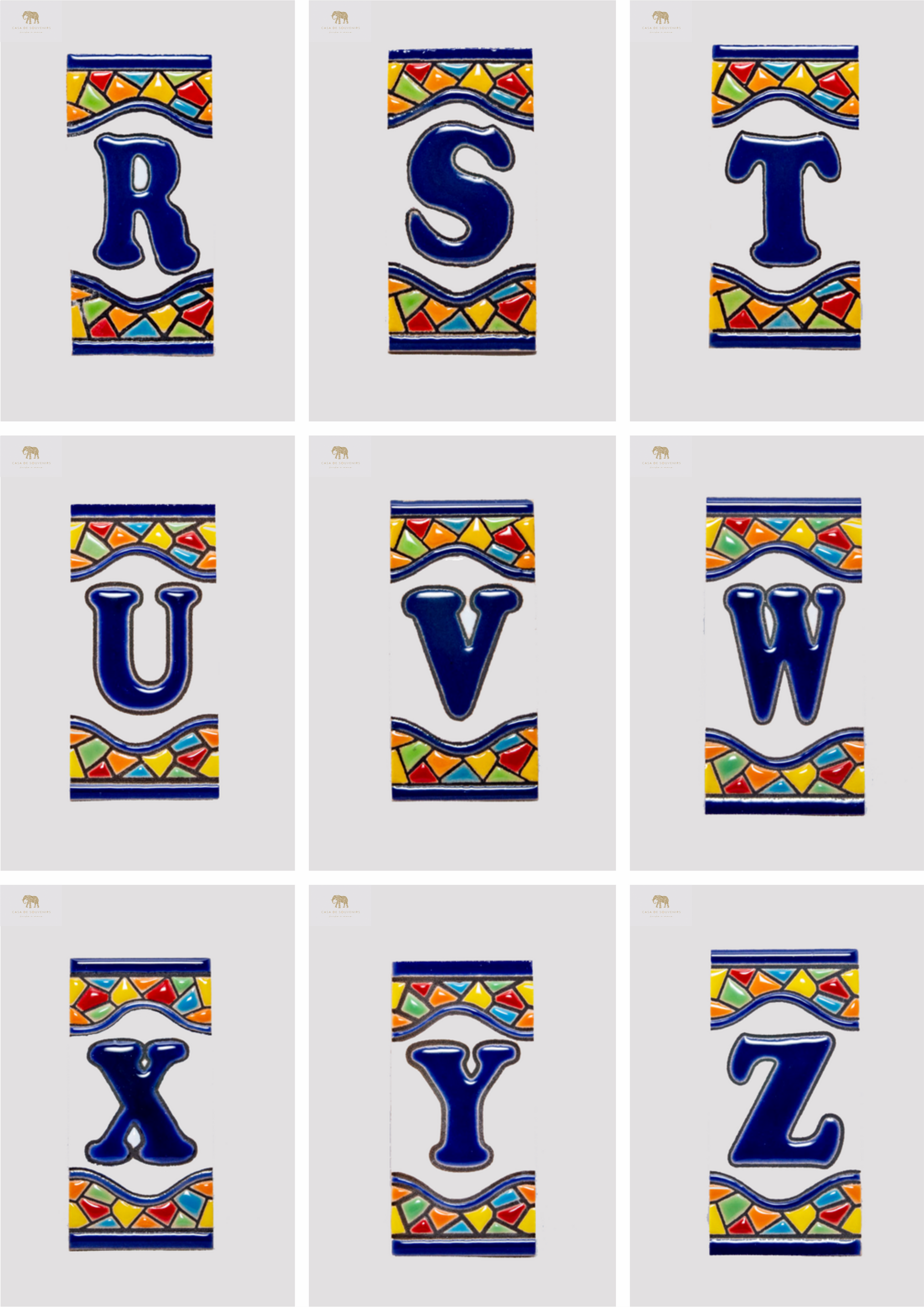 Ceramic letter, handmade and painted in Spain