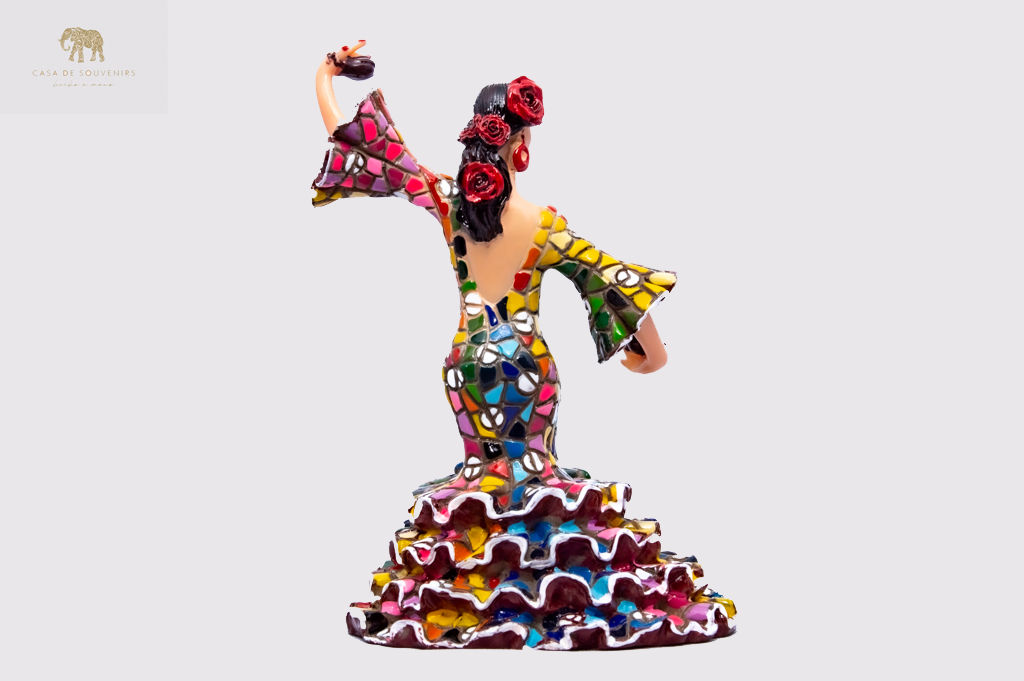 Mosaic Spanish flamenco dancer statue made with marble dust and with enamel. It's the best collection in Spain