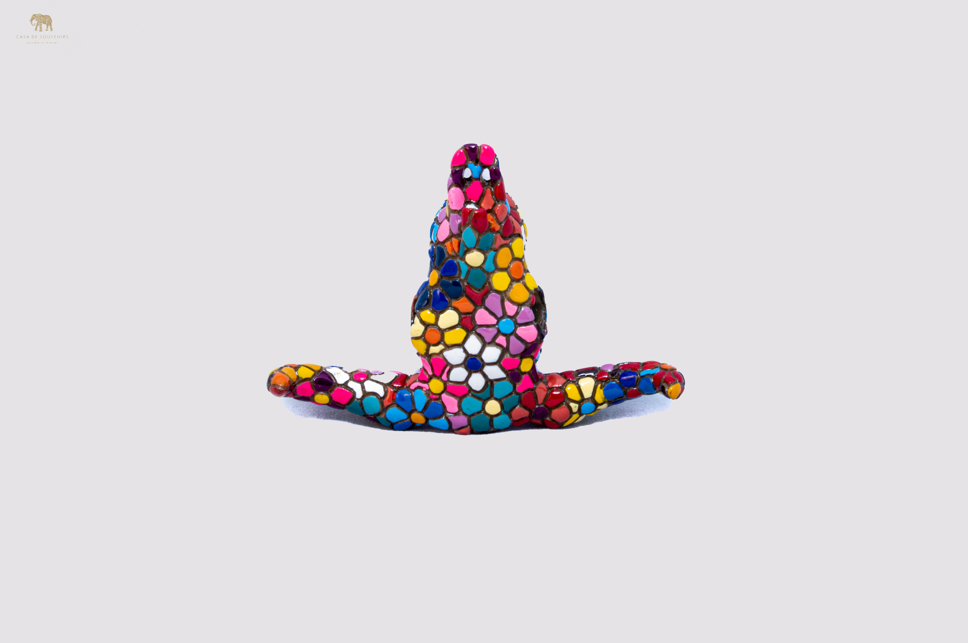 Flower Colored Bull Head Magnets statue made with marble dust and with enamel. It's the best collection in Spain.