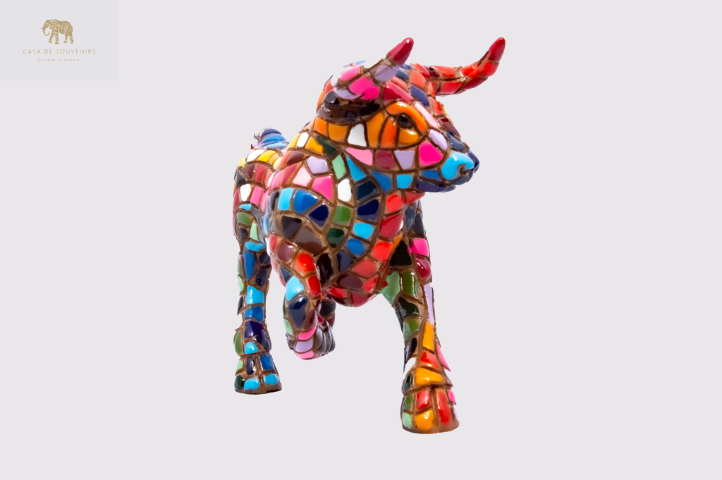 Mix Colored Bull statue made with marble dust and with enamel. It's the best collection in Spain.
