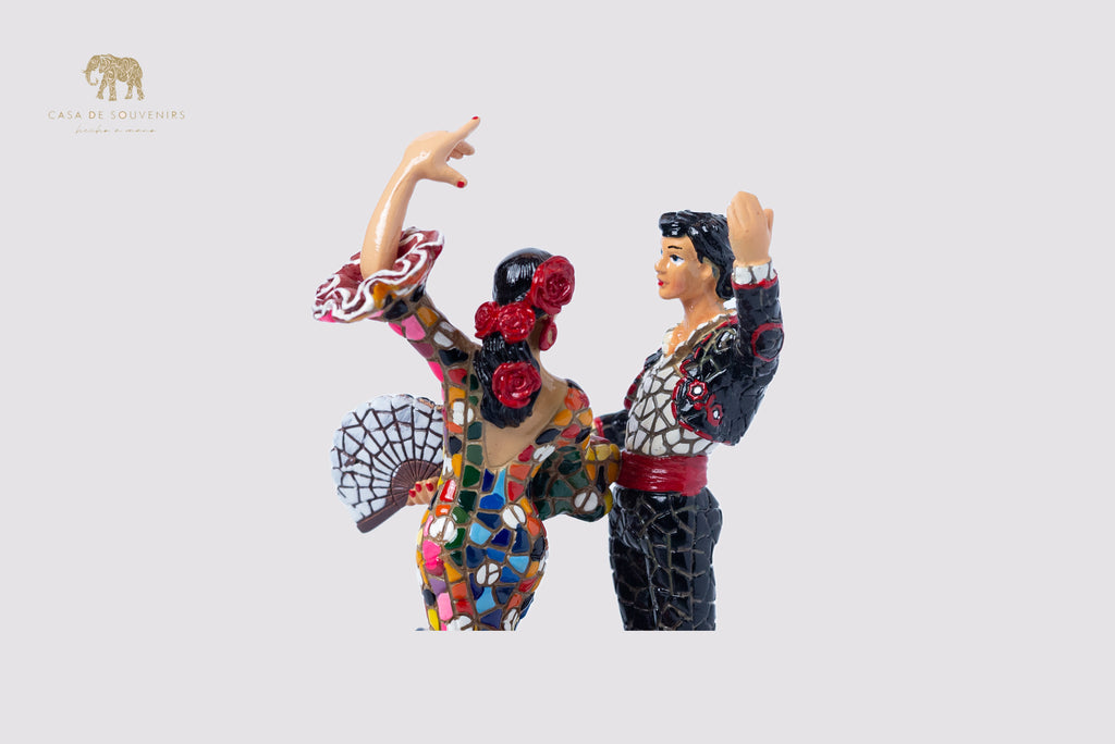 Flamenco Couple Mosaic Spanish dancer with fan, statue made with marble dust and with enamel. It's the best collection in Spain .