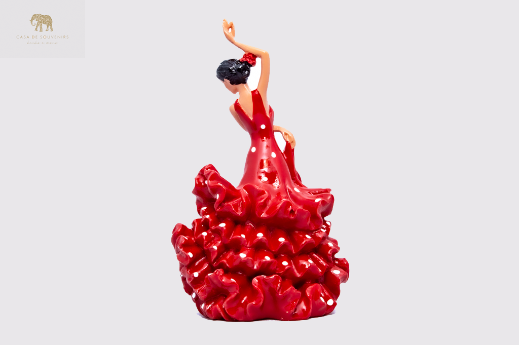 Spanish Red Flamenco Dancer, figurine hand painted and handmade in Spain.
