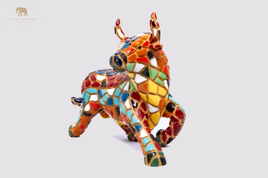 Mosaic Bull statue made with marble dust and with enamel. It's the best collection in Spain.