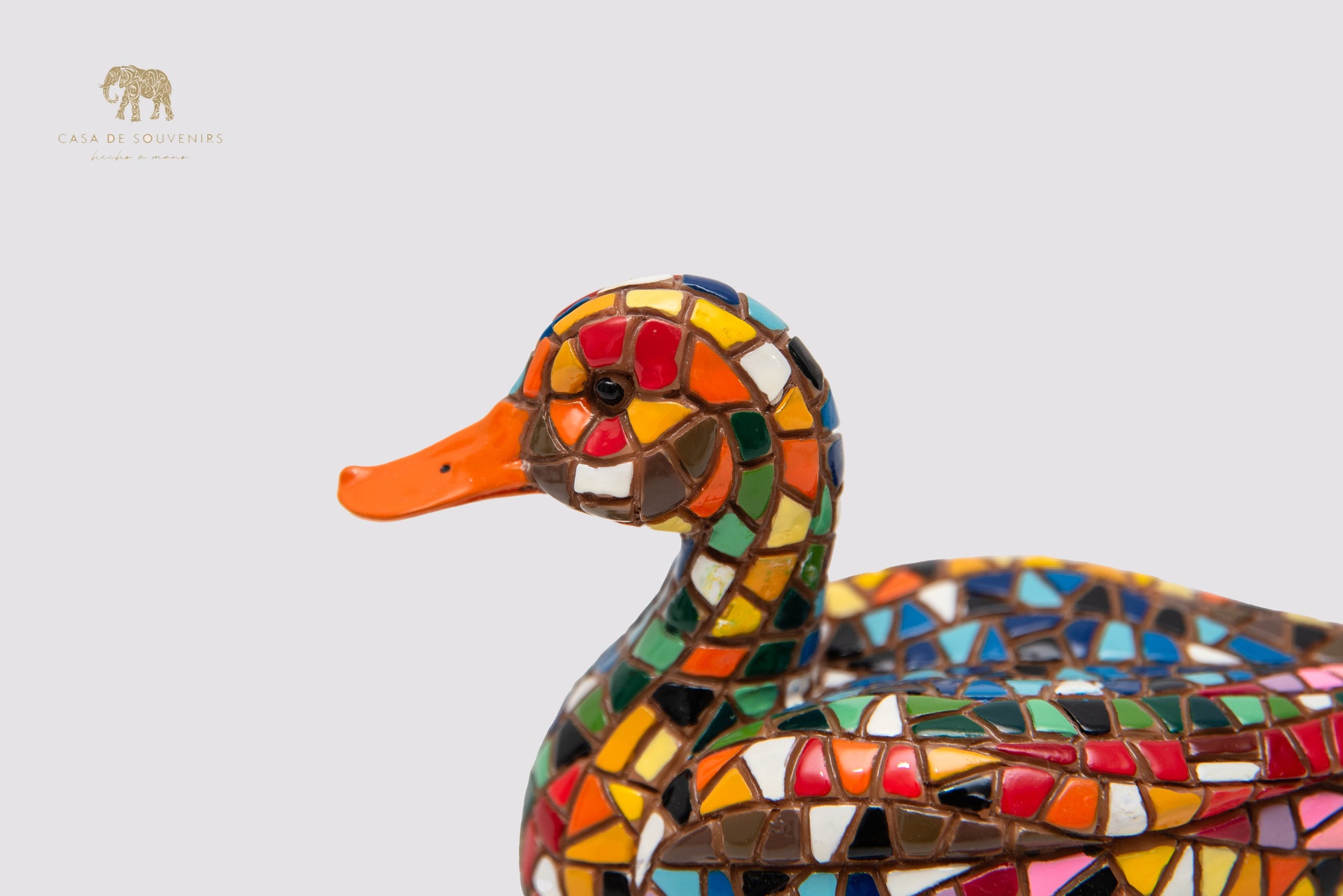 Mix Colours Mosaic Duck statue made with marble dust and with enamel. It's the best collection in Spain.