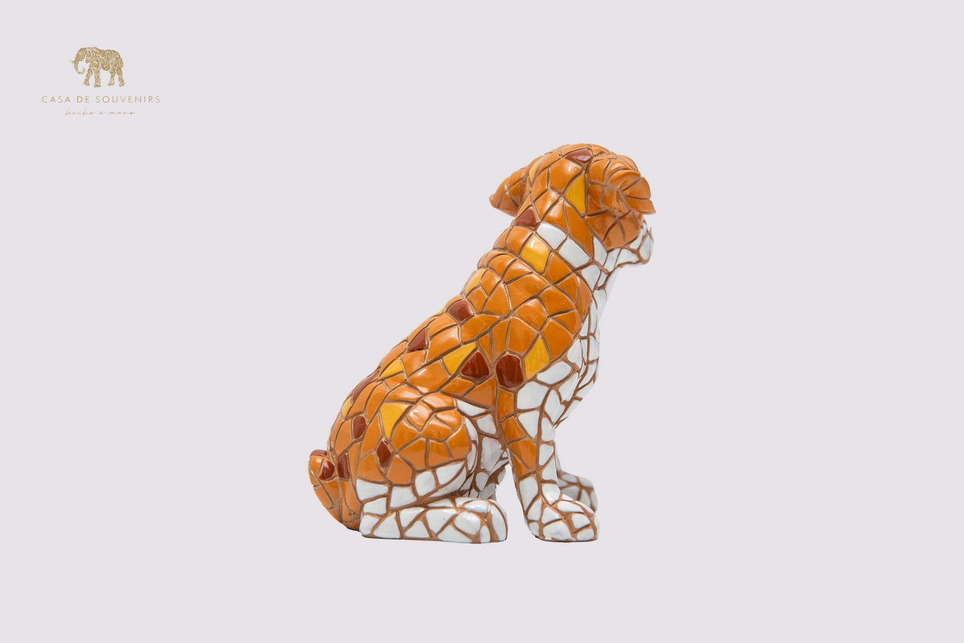 Bulldog Mosaic statue made with marble dust and with enamel. It's the best collection in Spain.