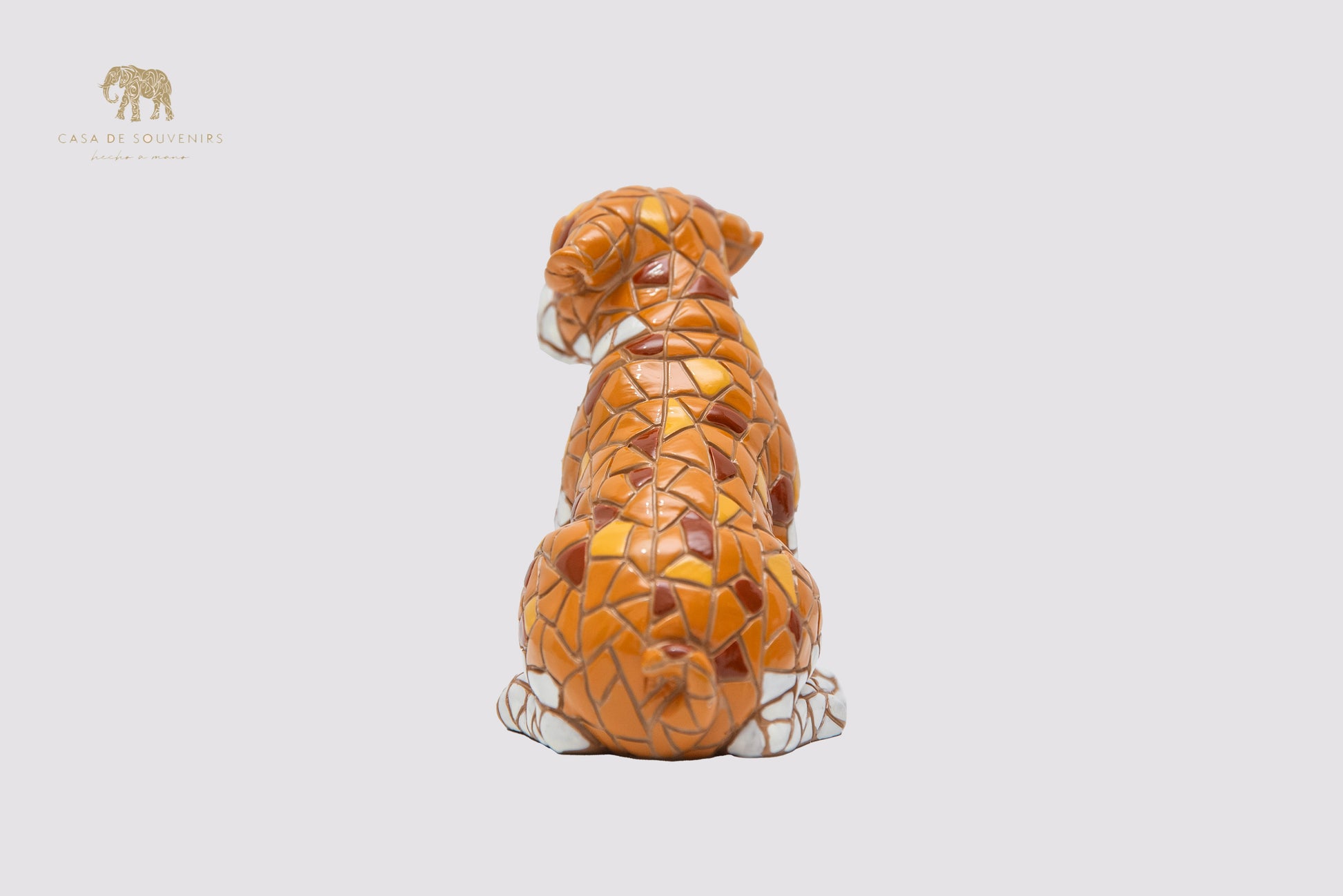 Bulldog Mosaic statue made with marble dust and with enamel. It's the best collection in Spain.