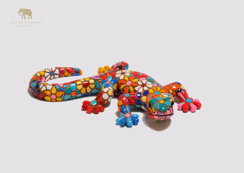 Flower Salamander Figure , Figura De Salamandre , Figure De Salamandra, Salamander Decorative, Multicolor Salamander , Hand Painted