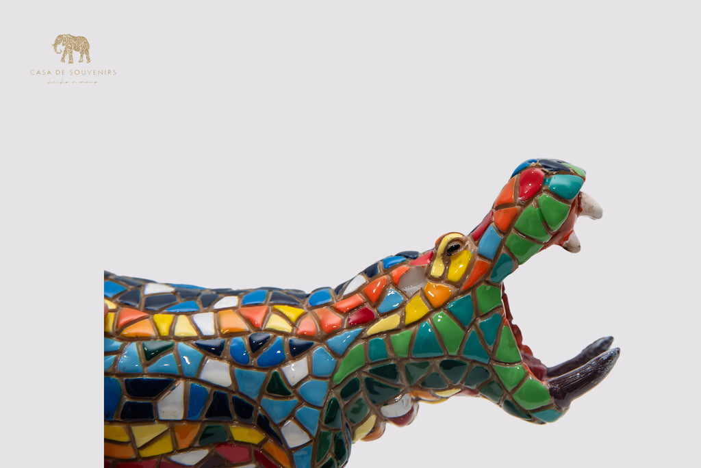 Mix Colored Hippopotamus statue made with marble dust and with enamel. It's the best collection in Spain.