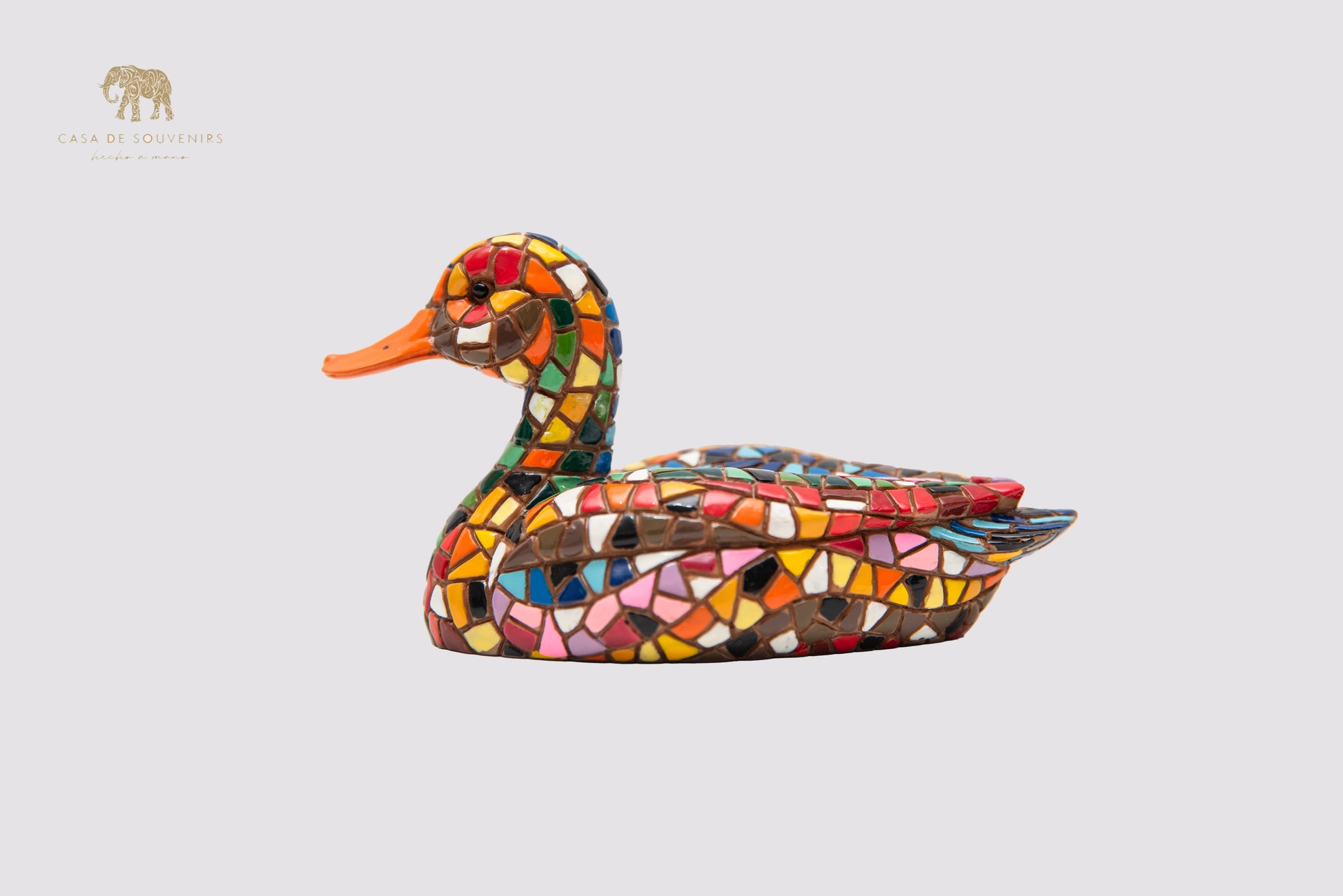 Mix Colours Mosaic Duck statue made with marble dust and with enamel. It's the best collection in Spain.