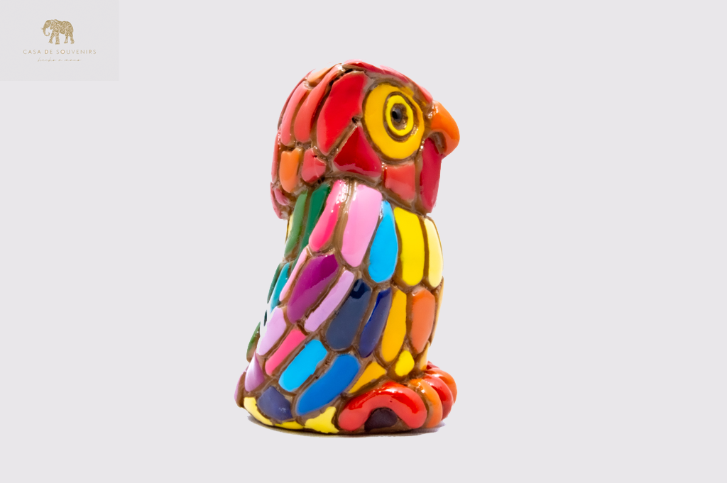 Pink And Blue Owl 7(CM) , Owl figurine, Owl Statue, Decorative Owl, Figura de Búho, Multicolor Owl ,Hand Painted