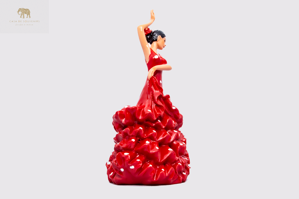Spanish Red Flamenco Dancer, figurine hand painted and handmade in Spain.