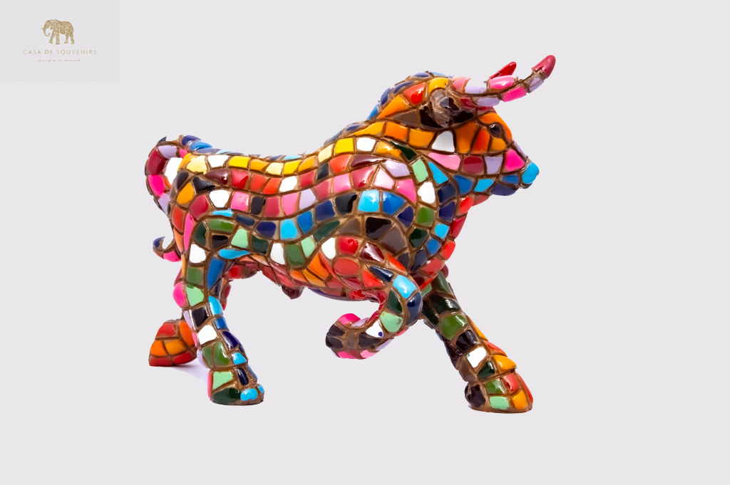 Mix Colored Bull statue made with marble dust and with enamel. It's the best collection in Spain.