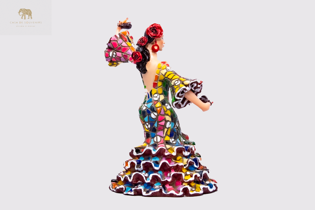 Mosaic Spanish flamenco dancer statue made with marble dust and with enamel. It's the best collection in Spain