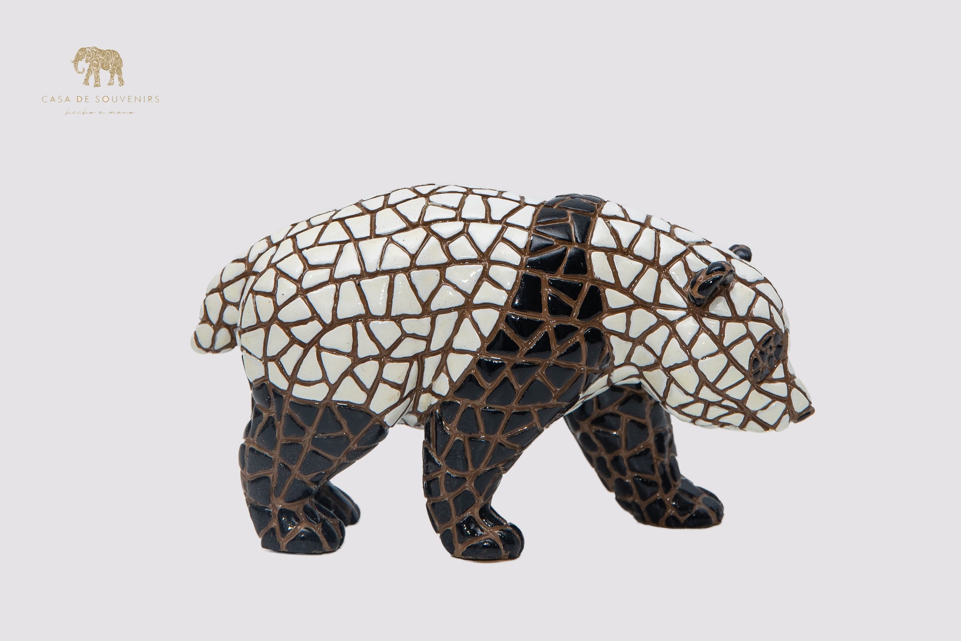 Mix Colors Black And White Panda statue made with marble dust and with enamel. It's the best collection in Spain.