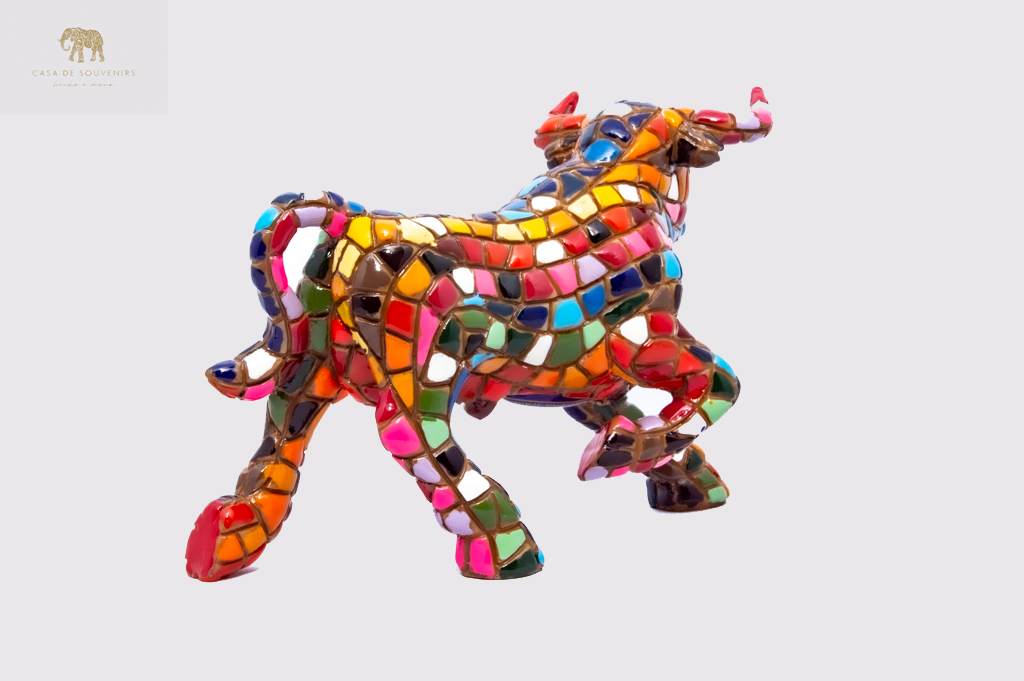Mix Colored Bull statue made with marble dust and with enamel. It's the best collection in Spain.