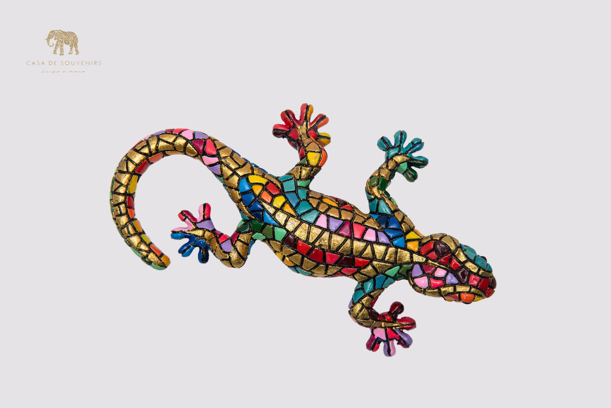 Mix Colors Golden Salamander Figure, Figura De Salamandre, Figure De Salamandra, Salamander Decorative, Multicolor Salamander, Hand Painted