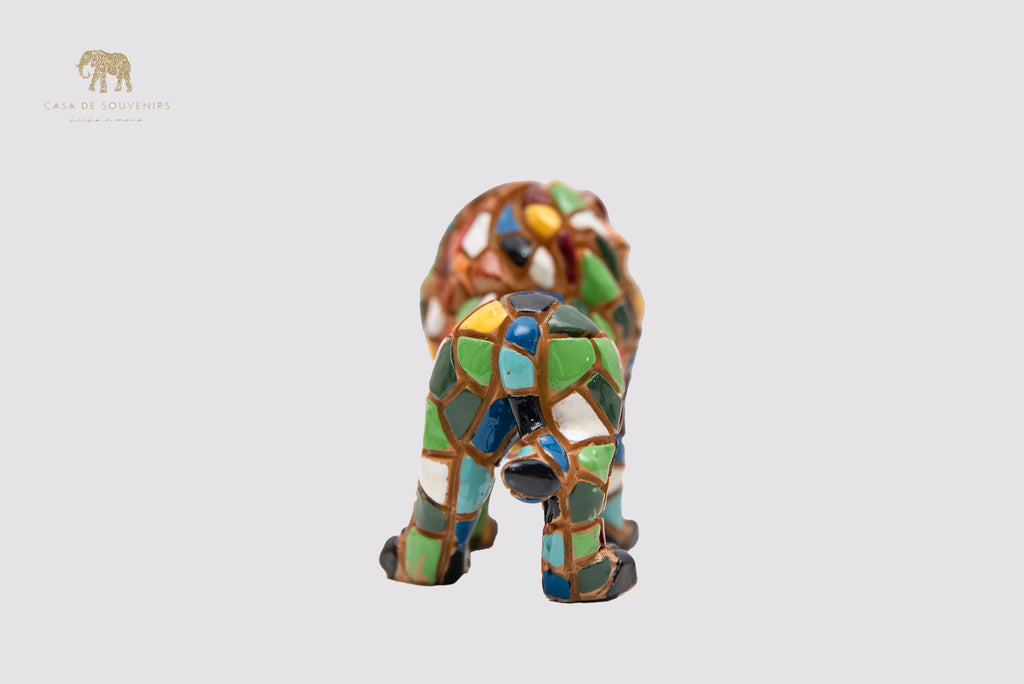 Mosaic Mix Colours Lion statue made with marble dust and with enamel. It's the best collection in Spain.