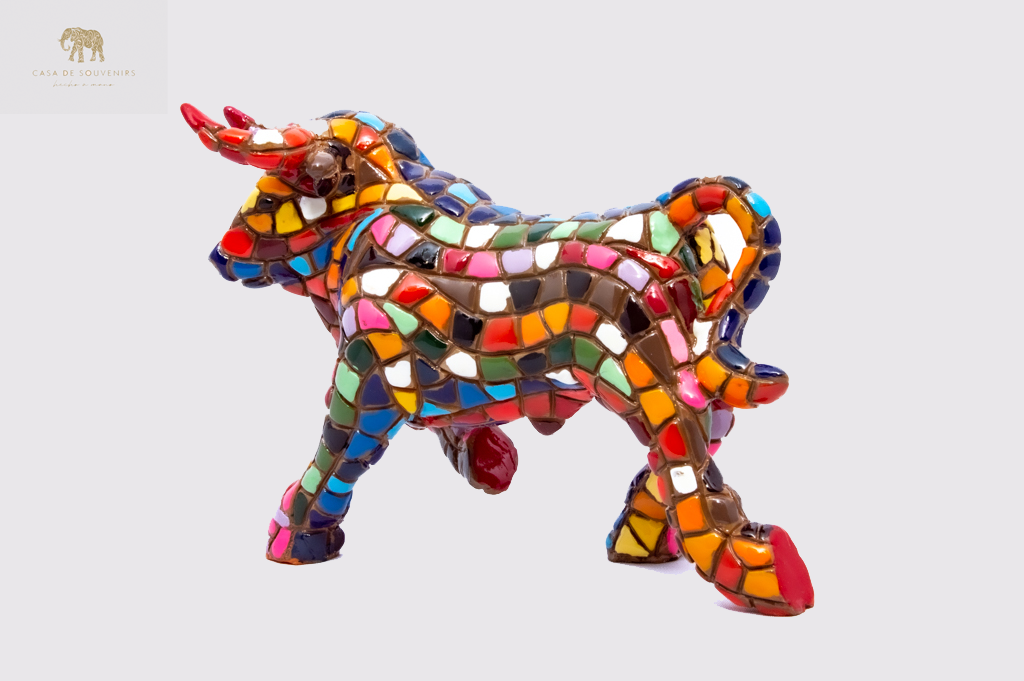 Mix Colored Bull statue made with marble dust and with enamel. It's the best collection in Spain.