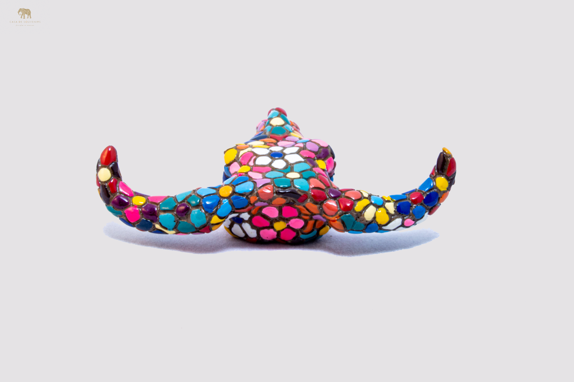 Flower Colored Bull Head Magnets statue made with marble dust and with enamel. It's the best collection in Spain.