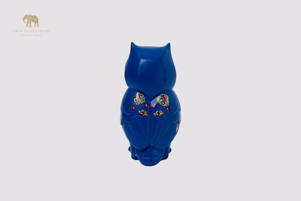 Blue Owl Handmade And Hand Painted With Flowers Design One Of The Best Products In Spain.