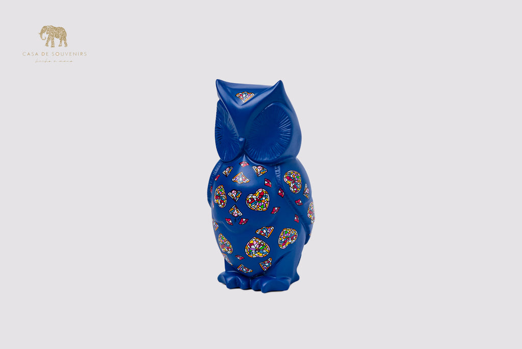 Blue Owl Handmade And Hand Painted With Flowers Design One Of The Best Products In Spain.