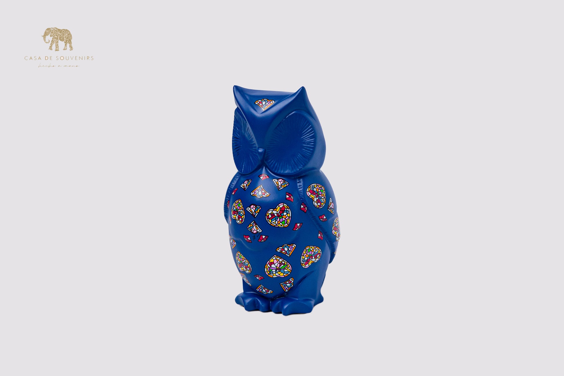 Blue Owl Handmade And Hand Painted With Flowers Design One Of The Best Products In Spain.