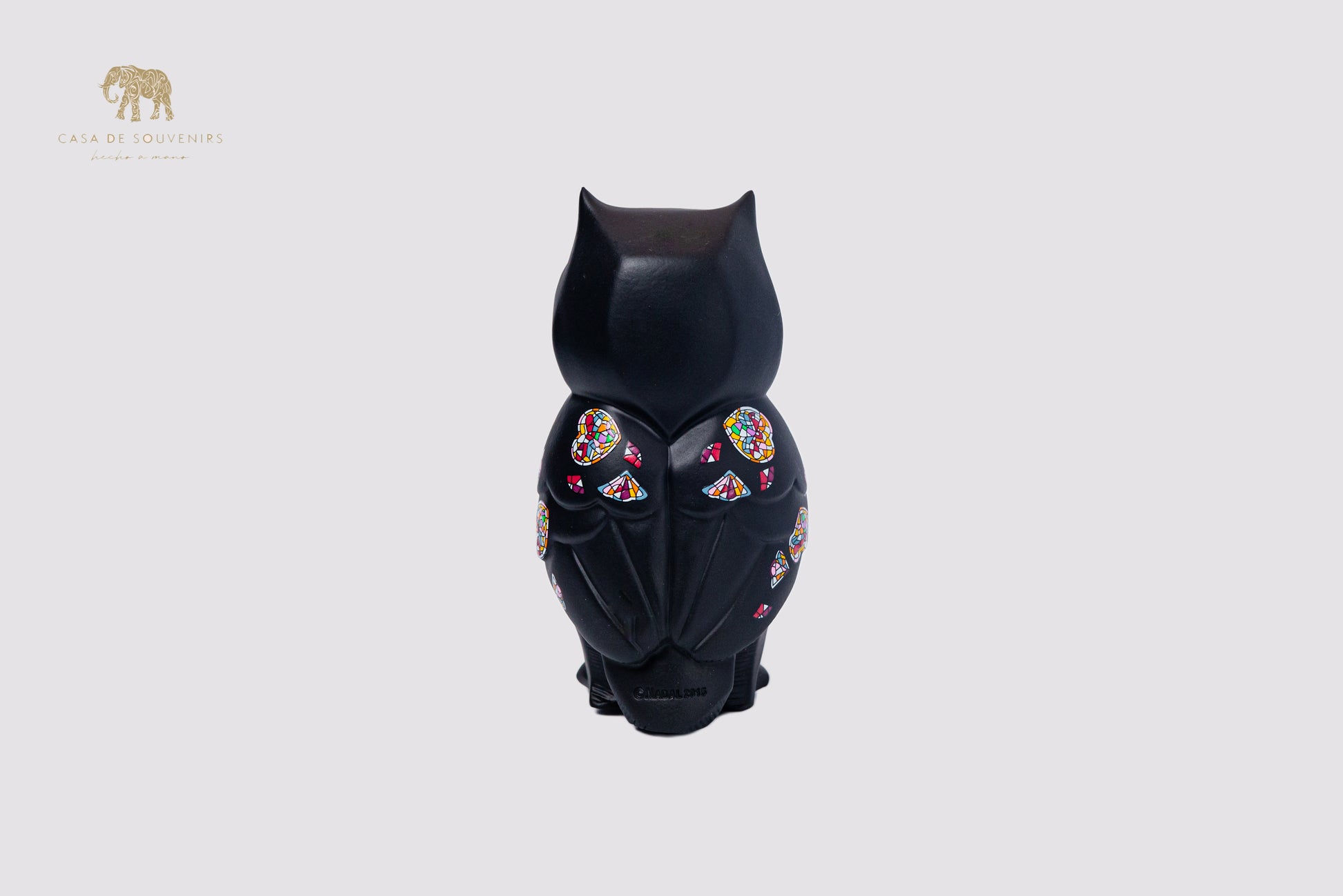 Black Owl Handmade And Hand Painted With Flowers Design One Of The Best Products In Spain.