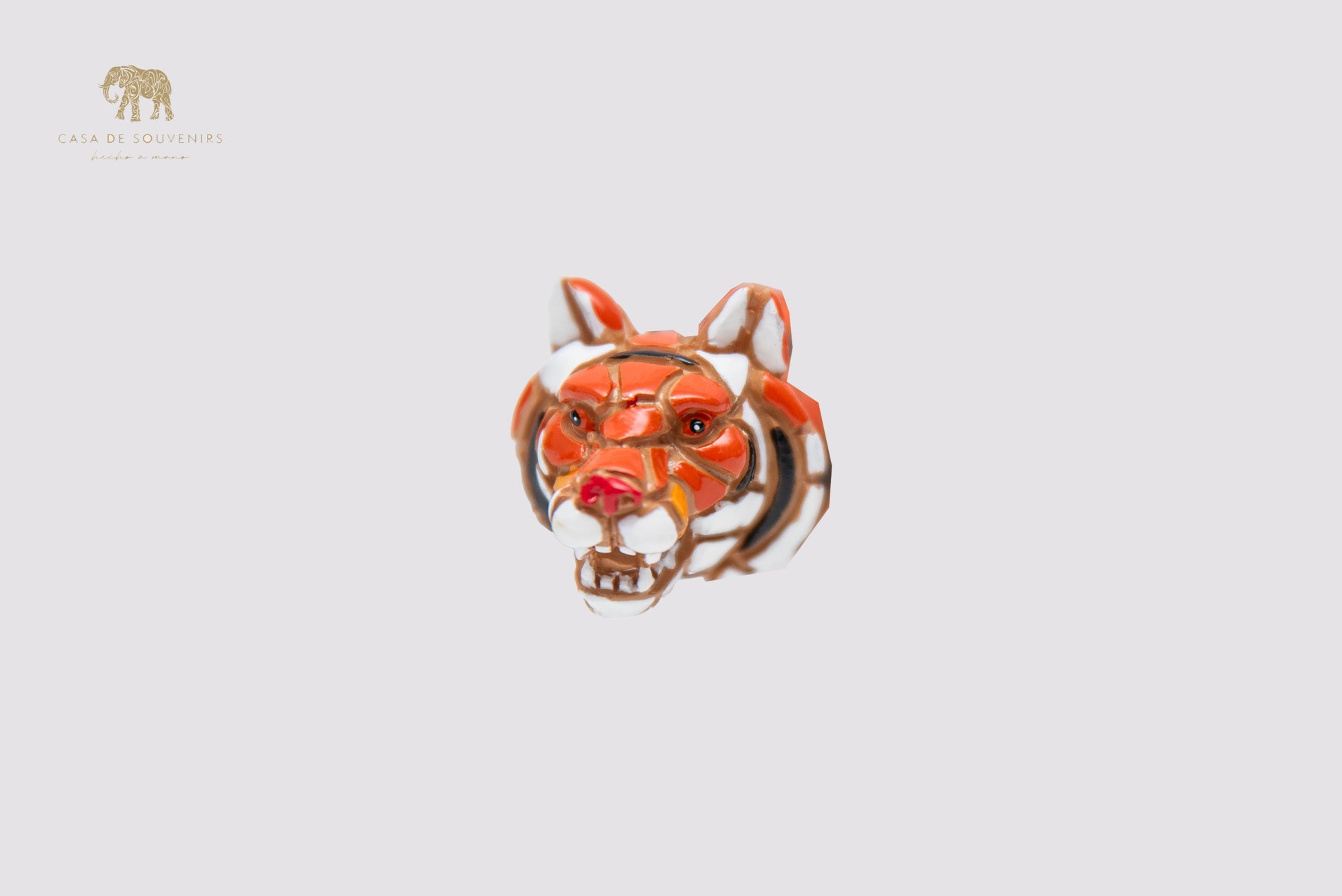 Mix Colours Mosaic Tiger statue made with marble dust and with enamel. It's the best collection in Spain.