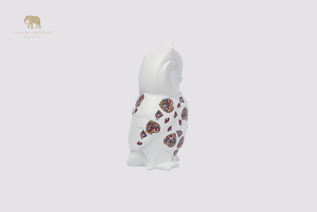 White Owl Handmade And Hand Painted With Flowers Design One Of The Best Products In Spain.
