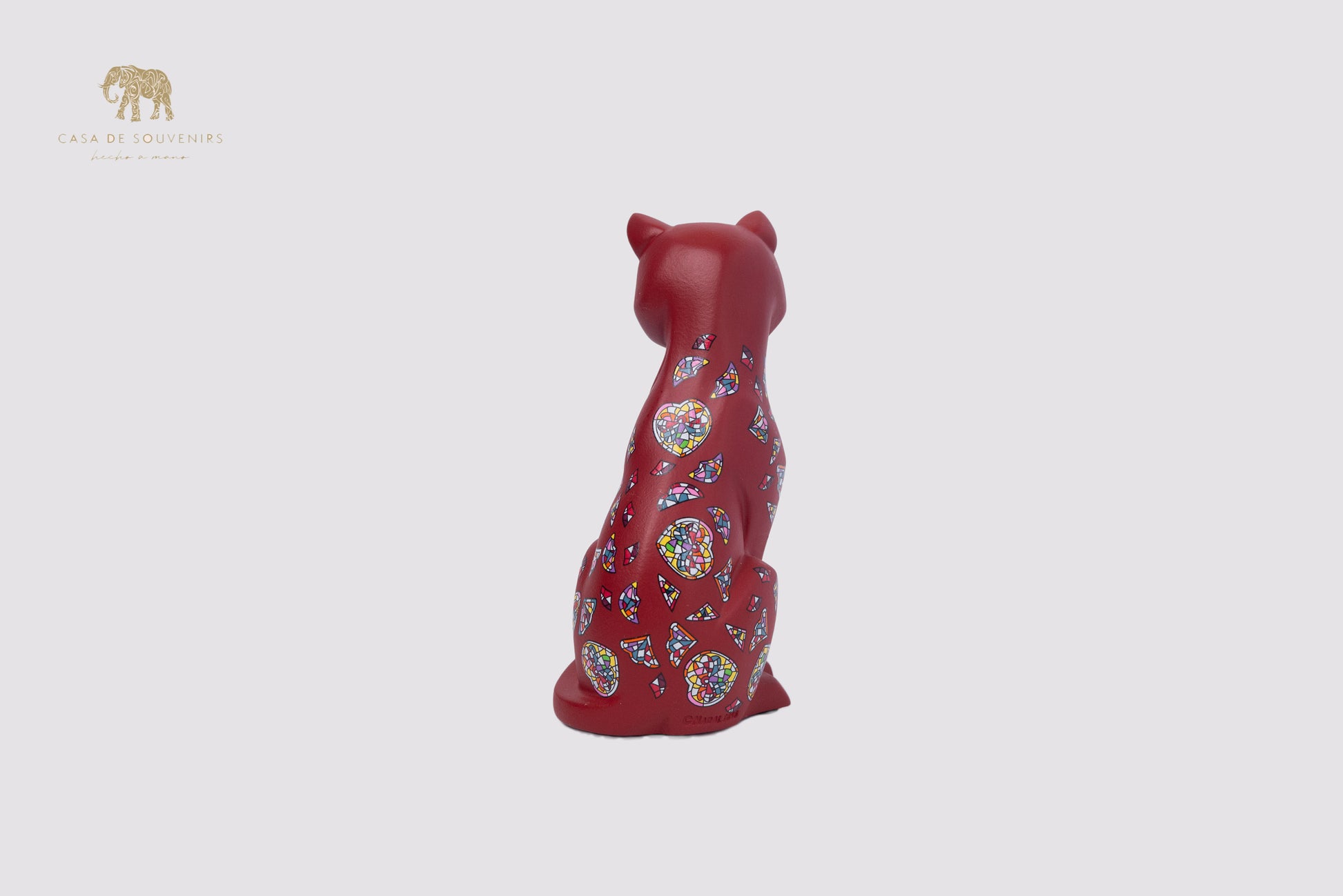 Red Cat Handmade And Hand Painted With Flowers Design One Of The Best Products In Spain.