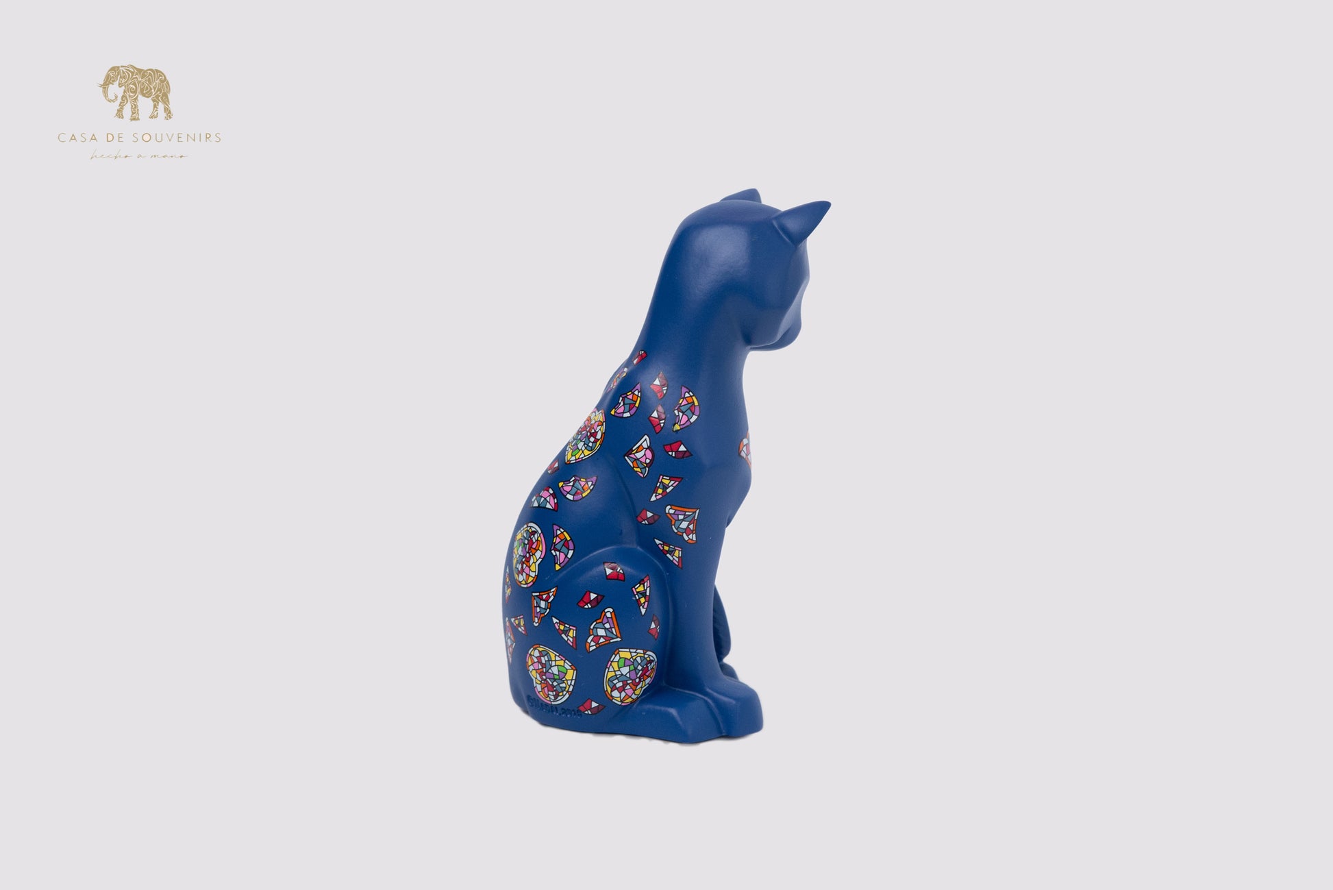 Blue Cat Handmade And Hand Painted With Flowers Design One Of The Best Products In Spain.