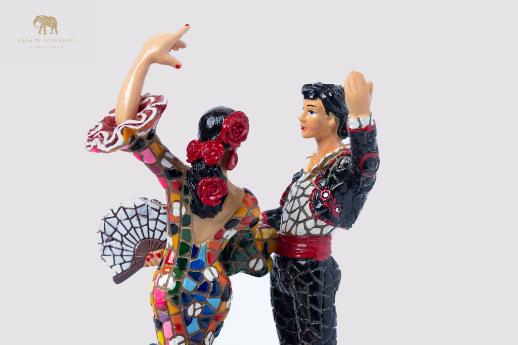 Flamenco Couple Mosaic Spanish dancer with fan, statue made with marble dust and with enamel. It's the best collection in Spain .