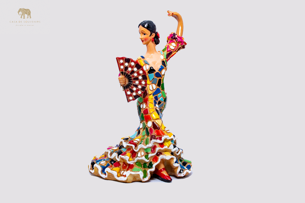 Mix Colores Flamenco statue made with marble dust and with enamel. It's the best collection in Spain.