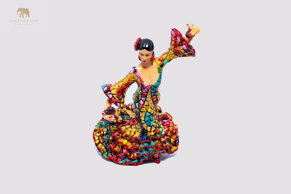 Mosaic Spanish flamenco dancer statue made with marble dust and with enamel. It's the best collection in Spain