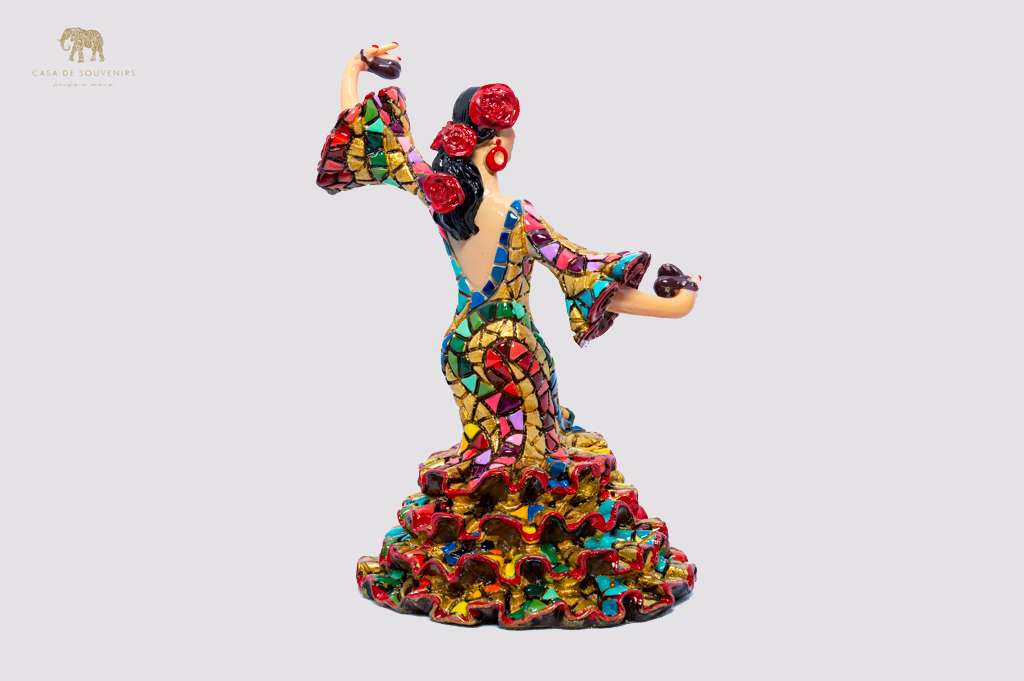 Mosaic Spanish flamenco dancer statue made with marble dust and with enamel. It's the best collection in Spain
