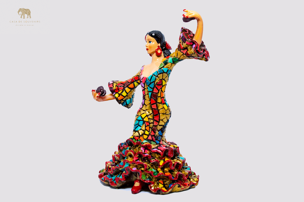 Mosaic Spanish flamenco dancer statue made with marble dust and with enamel. It's the best collection in Spain