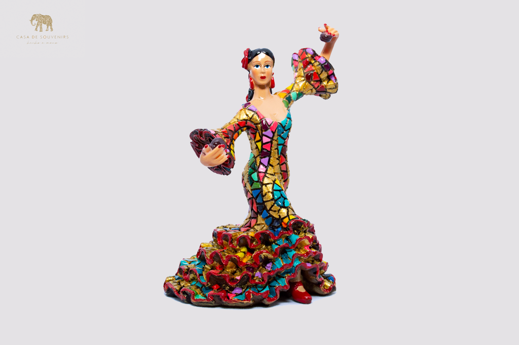 Mosaic Spanish flamenco dancer statue made with marble dust and with enamel. It's the best collection in Spain