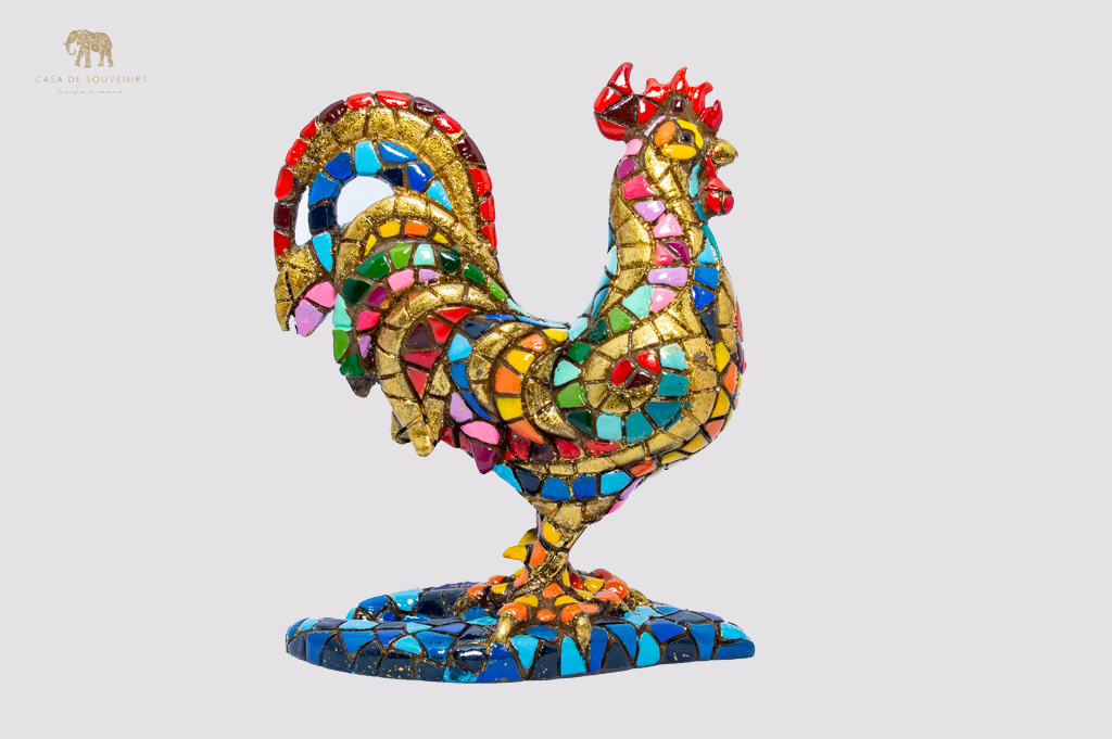 Golden Rooster statue made with marble dust and with enamel. It's the best collection in Spain.