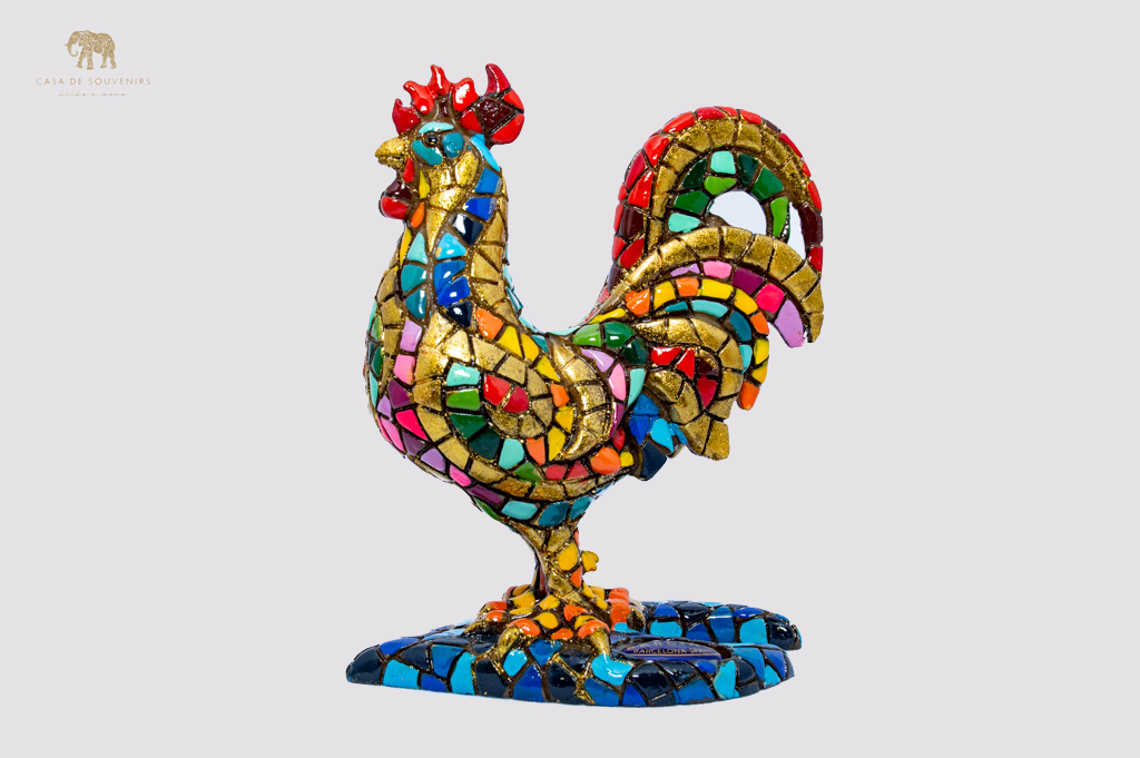 Golden Rooster statue made with marble dust and with enamel. It's the best collection in Spain.