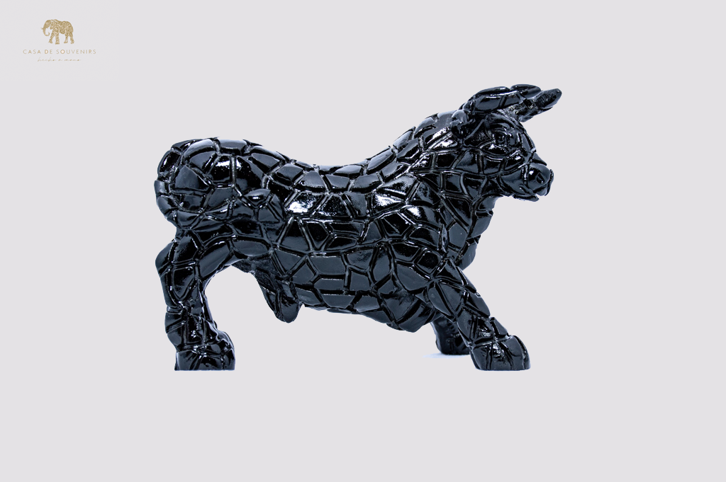Mosaic Black Bull statue made with marble dust and with enamel. It's the best collection in Spain.