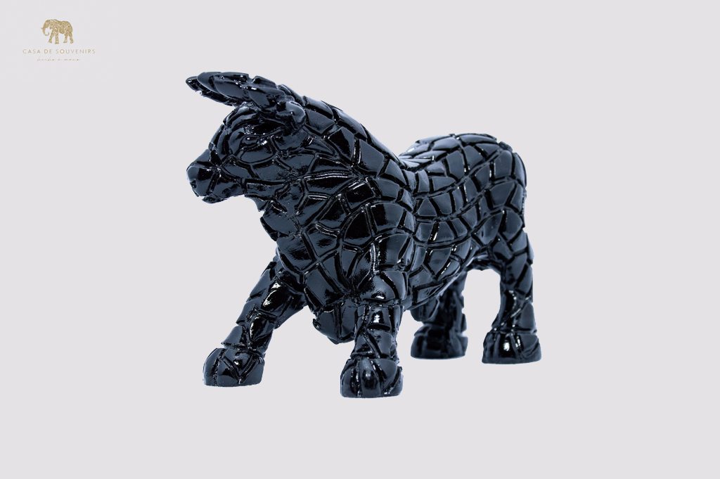 Mosaic Black Bull statue made with marble dust and with enamel. It's the best collection in Spain.