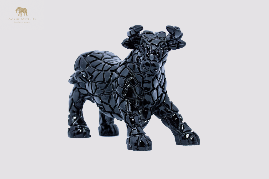 Mosaic Black Bull statue made with marble dust and with enamel. It's the best collection in Spain.