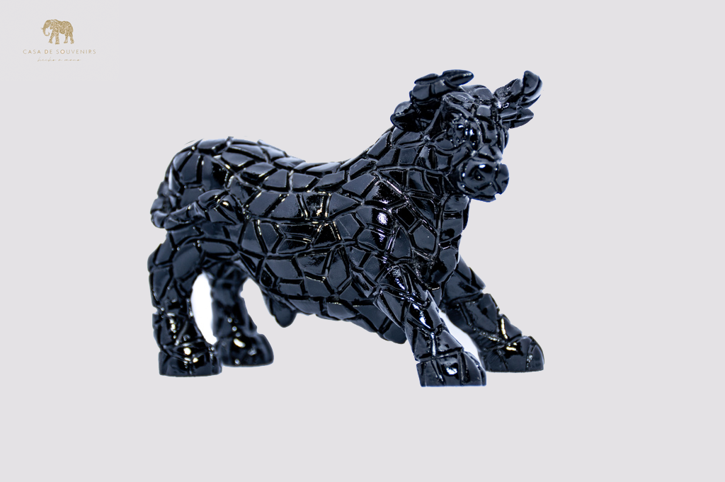 Mosaic Black Bull statue made with marble dust and with enamel. It's the best collection in Spain.