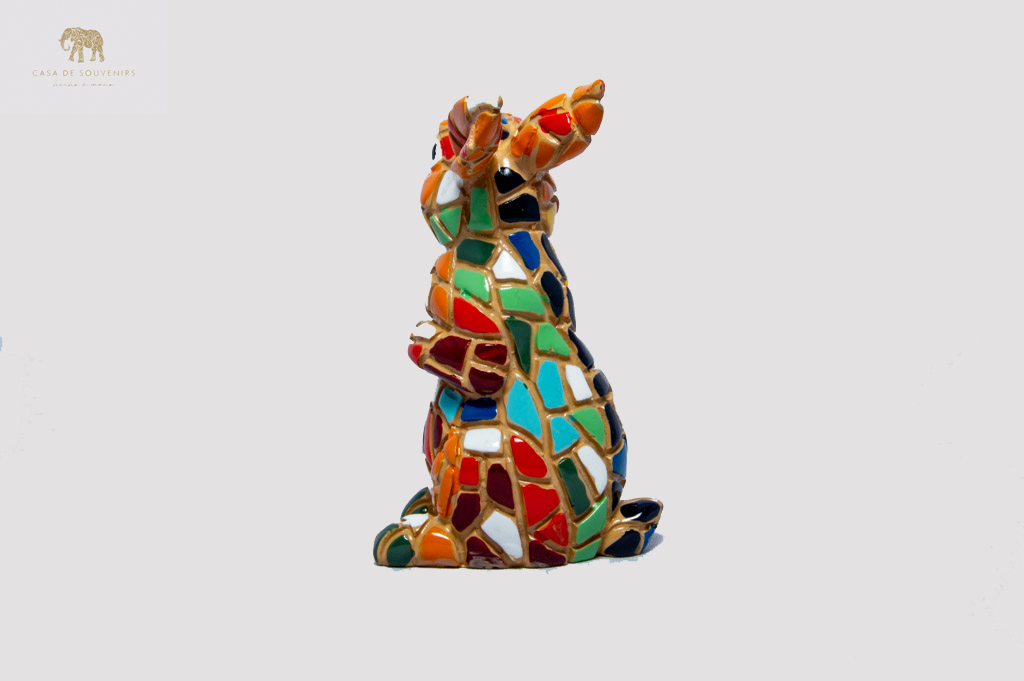Mosaic Rabbit statue made with marble dust and with enamel. It's the best collection in Spain.